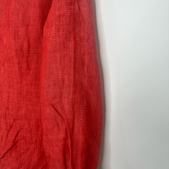 VTG Marshall Field's 100% Linen  womens sz 8 long sleeve collared blouse - Picture 10 of 14